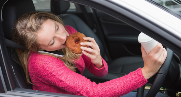 Guard against distracted driving from eating while driving